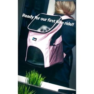Dog Carrier Backpack | pink | athletic | biking